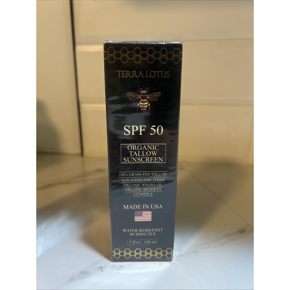 TERRA LOTUS Organic Tallow Sunscreen SPF 50~ 5.0oz/148ml~NWB